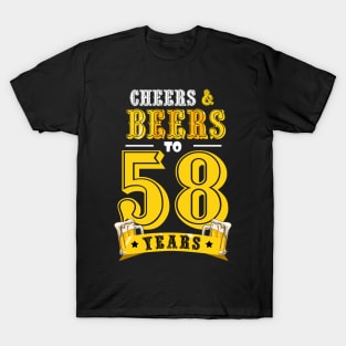 50th Birthday Beer Lover Cheers and Beers to 50 Years _58 T-Shirt